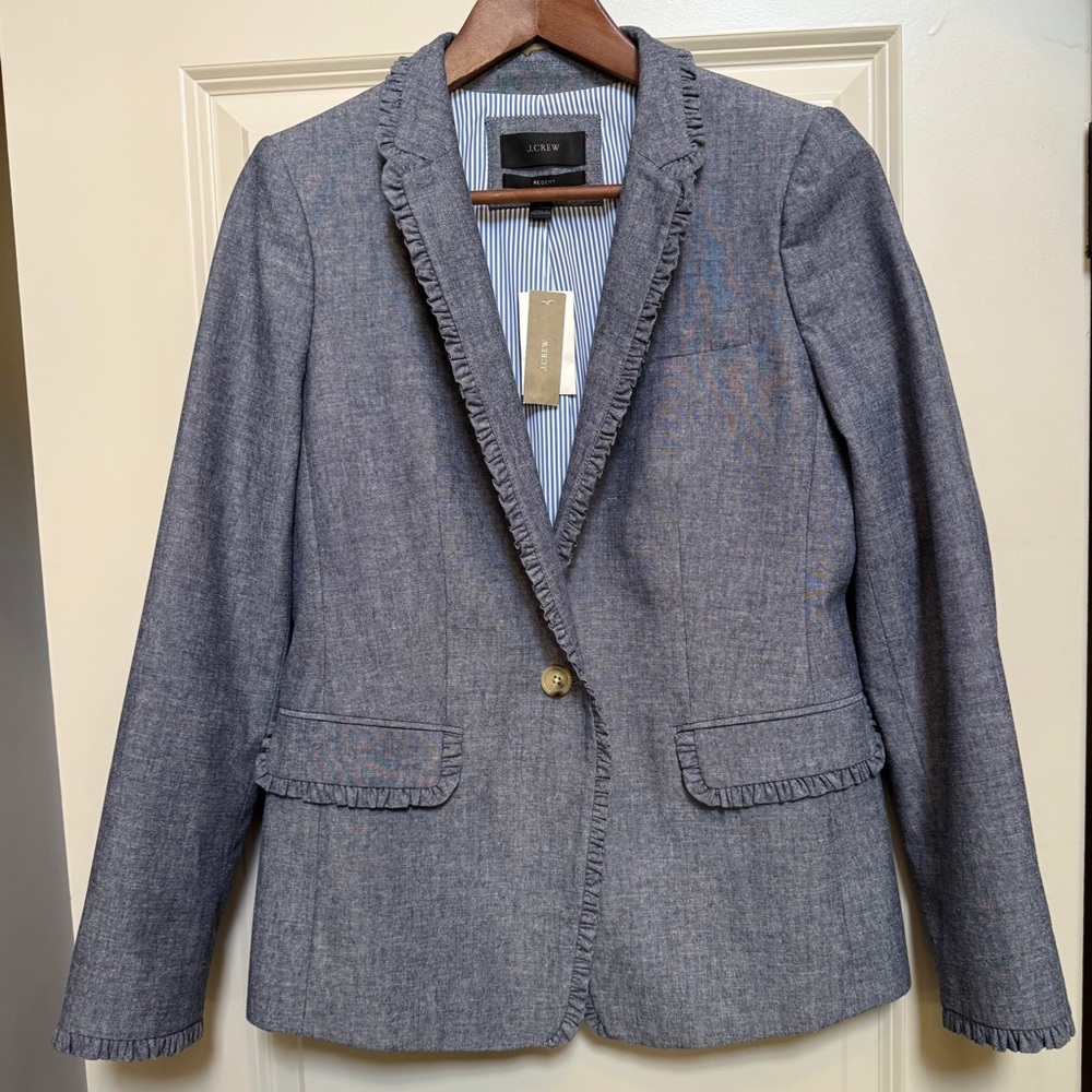 NEVER WORN-J Crew Chambray Blazer